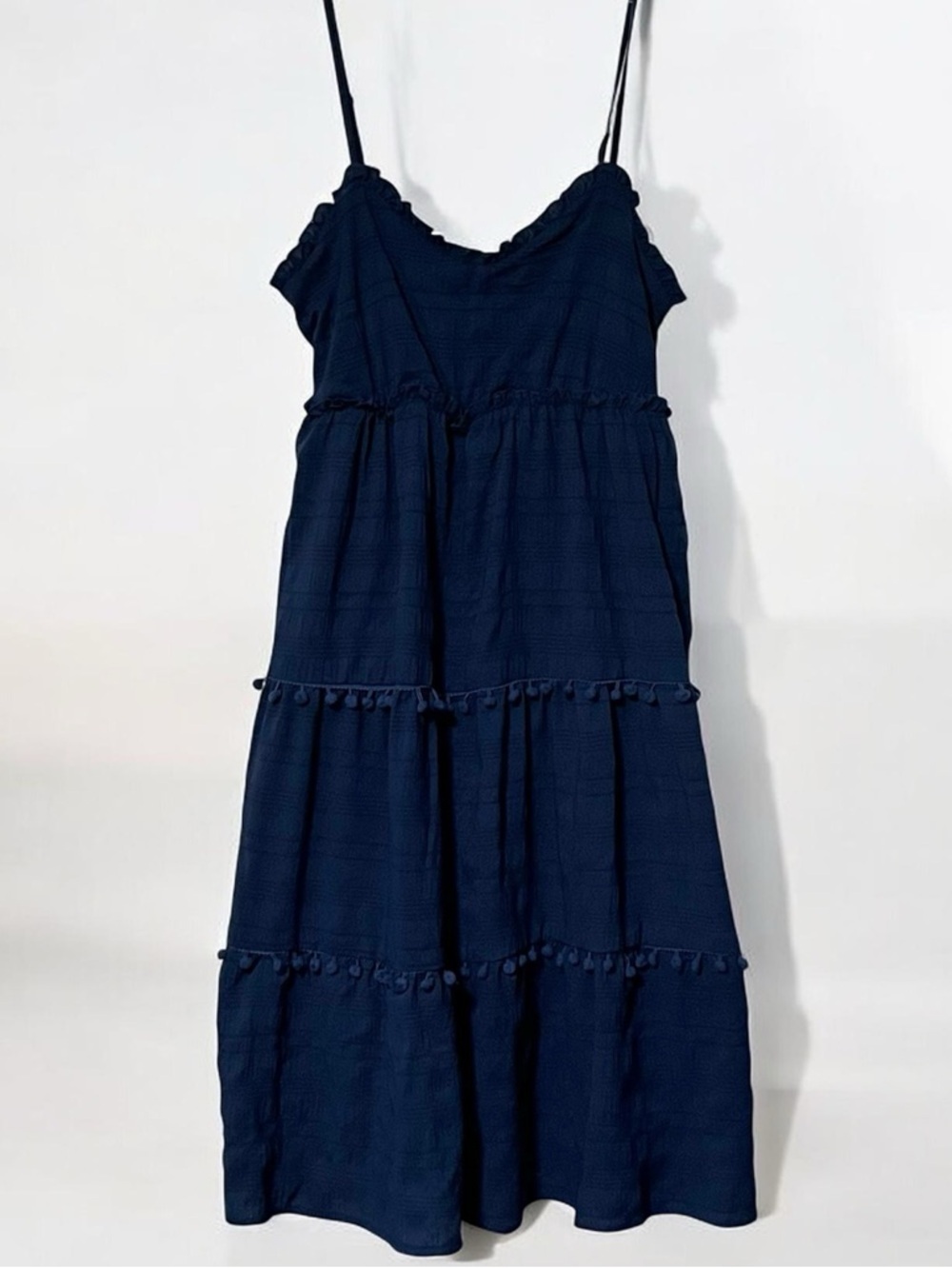 Max + Ash Flirty blue Sleeveless Tiered skirt Lightweight Midi Dress
